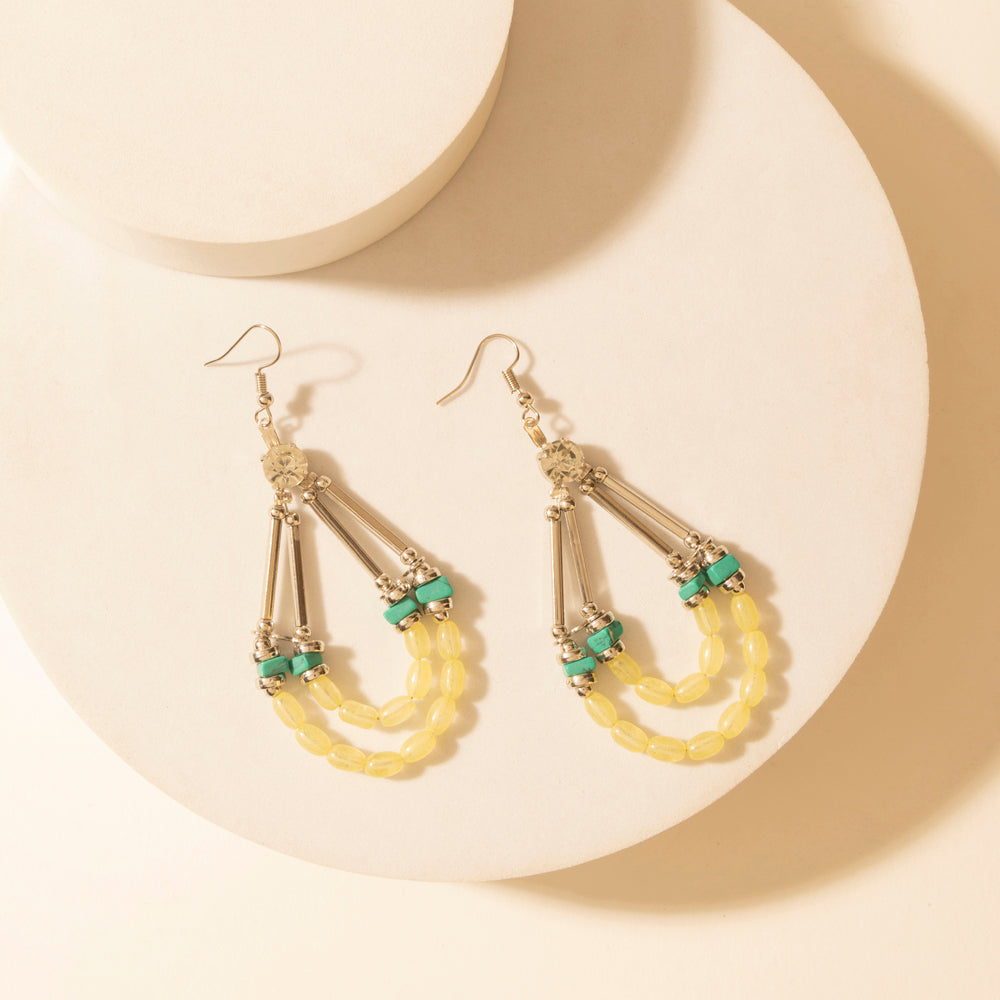 Myra Dawn Dust Drop Earrings in Yellow Glow - PhishStones Products