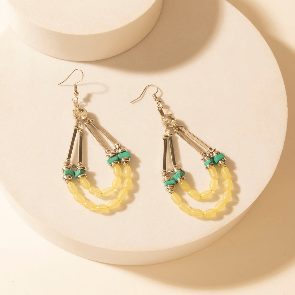 Myra Dawn Dust Drop Earrings in Yellow Glow - PhishStones Products