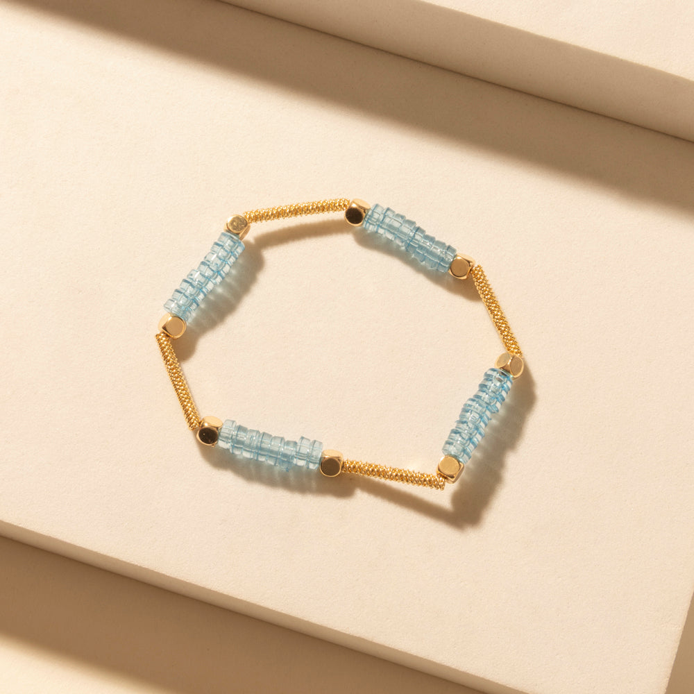 Myra Gilded Lasso Stack Bracelet in Arena Blue - PhishStones Products