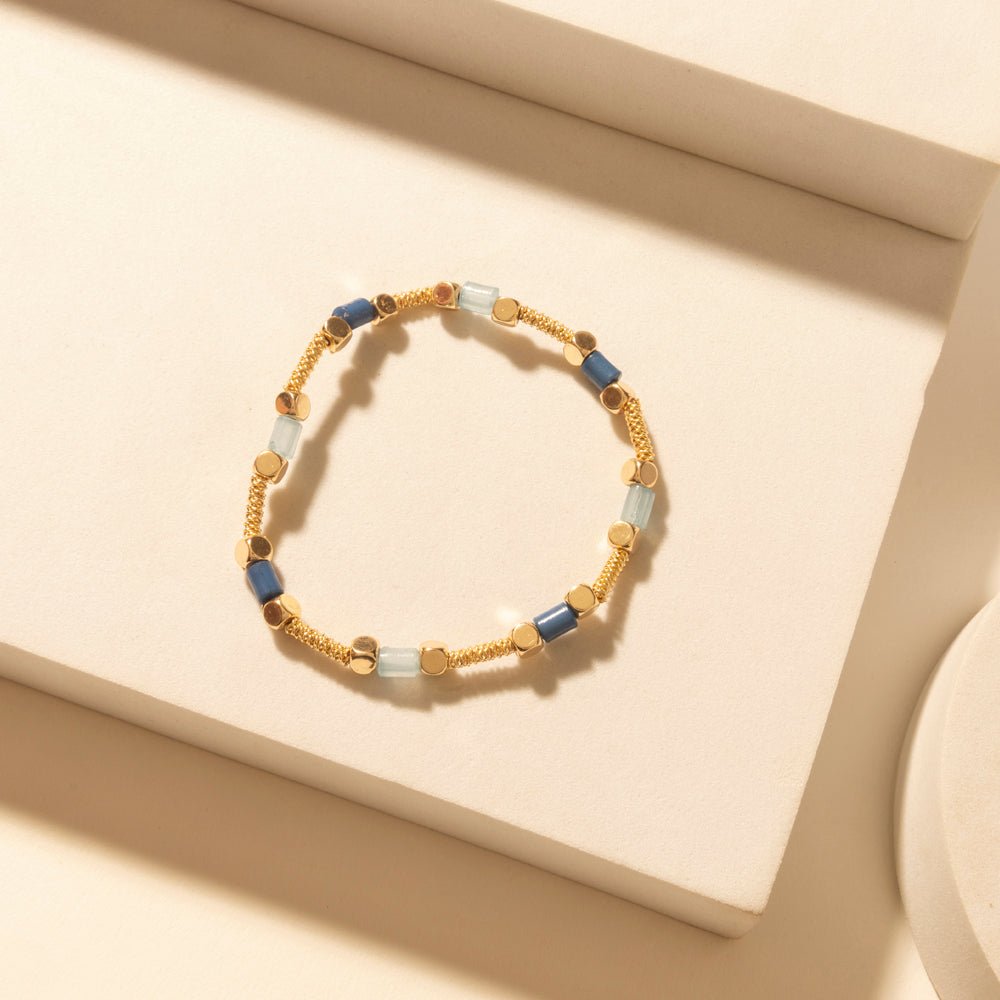 Myra Gilded Lasso Stack Bracelet in Arena Blue - PhishStones Products