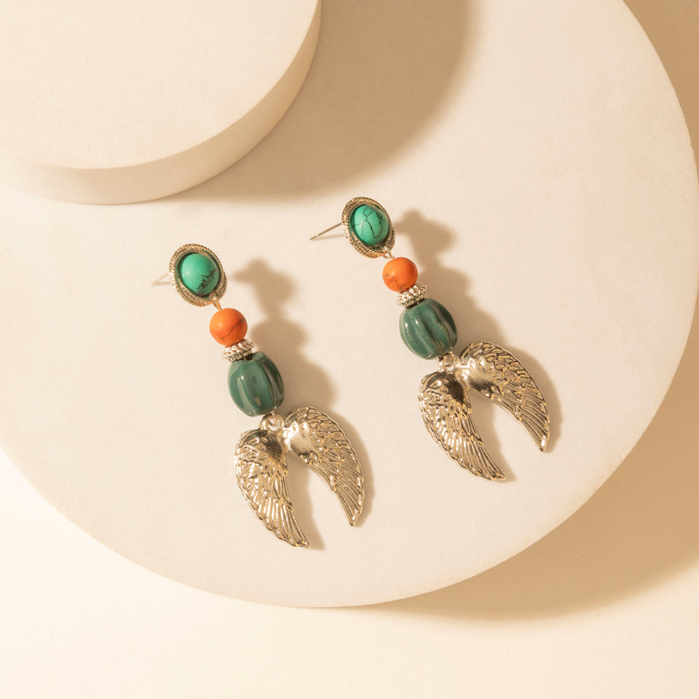 Myra Guardian Wing Dangle Earrings in Sterling Silver - PhishStones Products