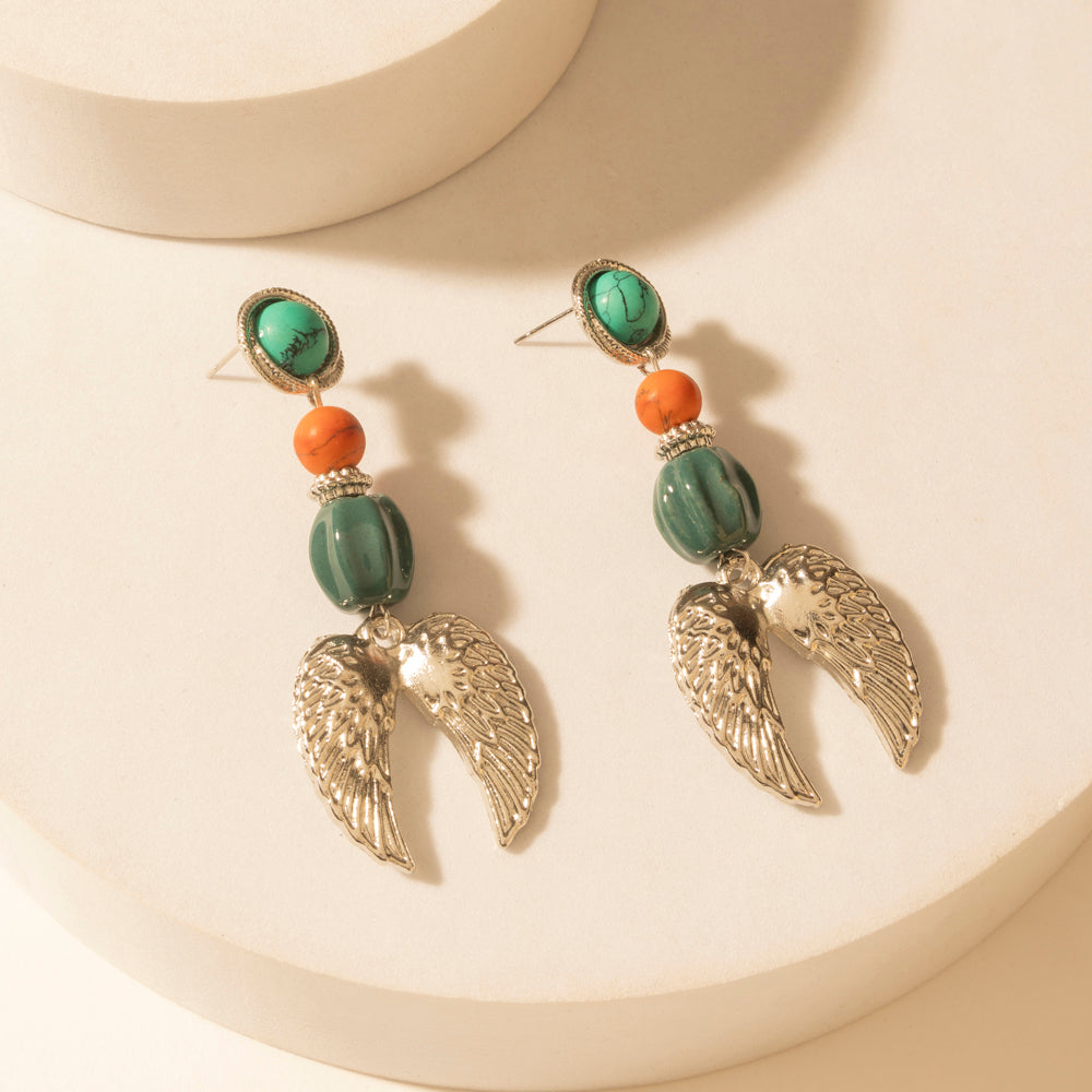 Myra Guardian Wing Dangle Earrings in Sterling Silver - PhishStones Products