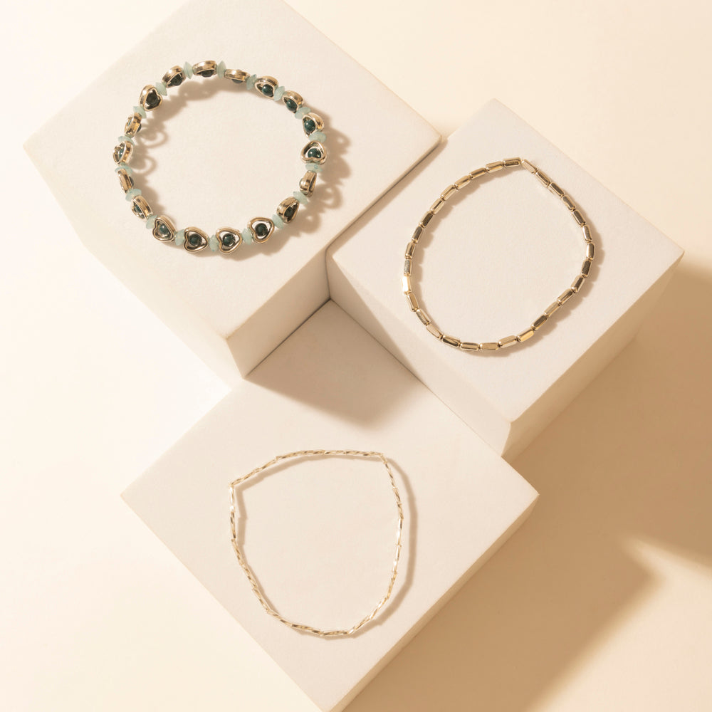 Myra Heart Trails Bracelet in Mist Blue - PhishStones Products