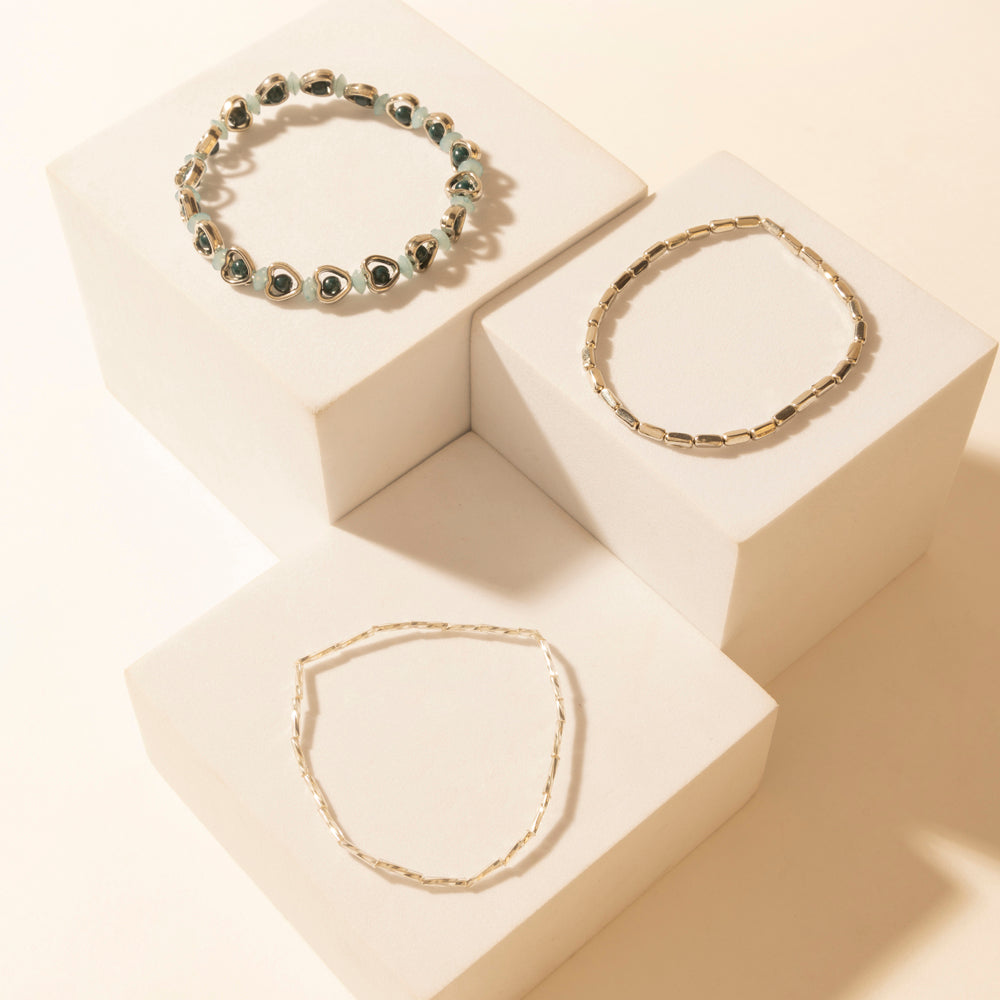 Myra Heart Trails Bracelet in Mist Blue - PhishStones Products