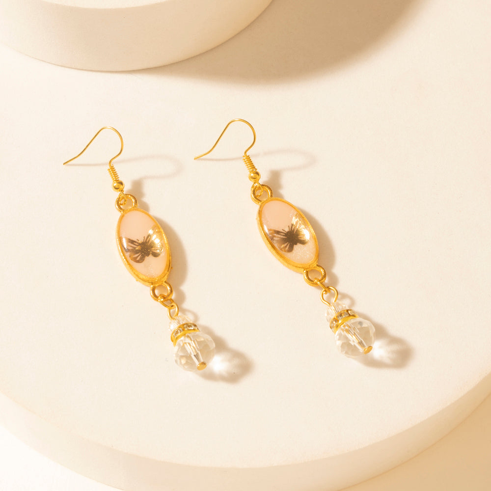 Myra Honey Crystal Dangle Earrings in Dawn Blush - PhishStones Products