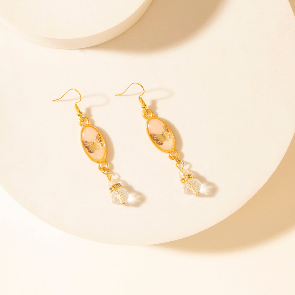 Myra Honey Crystal Dangle Earrings in Dawn Blush - PhishStones Products
