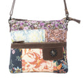 Myra La Fleur Patchwork Crossbody Bag â€“ Floral Canvas Panels, Brown Leather Accents, Boho Cowgirl Everyday Purse - PhishStones Products
