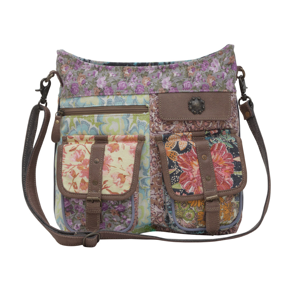 Myra Le Fleur Bel Cowgirl Shoulder Bag - Multi - Floral Print Crossbody with Leather Straps for Everyday Western Flair - PhishStones Products