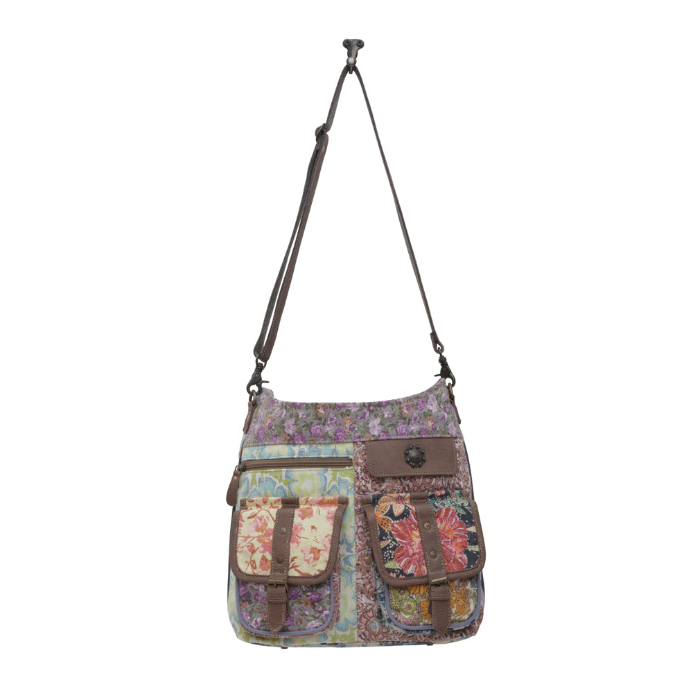 Myra Le Fleur Bel Cowgirl Shoulder Bag - Multi - Floral Print Crossbody with Leather Straps for Everyday Western Flair - PhishStones Products