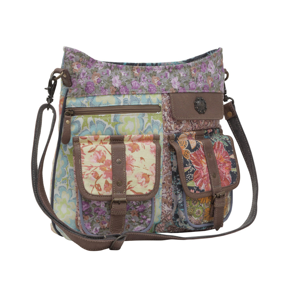 Myra Le Fleur Bel Cowgirl Shoulder Bag - Multi - Floral Print Crossbody with Leather Straps for Everyday Western Flair - PhishStones Products