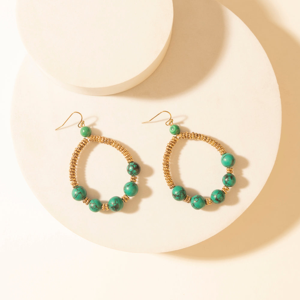 Myra Lonesome Sky Hoop Earrings in Coral Dust - PhishStones Products