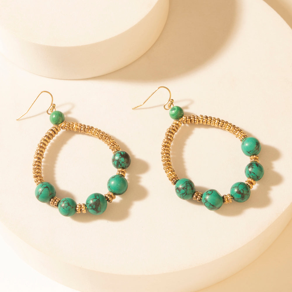 Myra Lonesome Sky Hoop Earrings in Coral Dust - PhishStones Products
