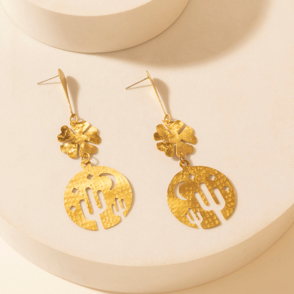 Myra Mojave Moon Earrings in Starshine Gold - PhishStones Products