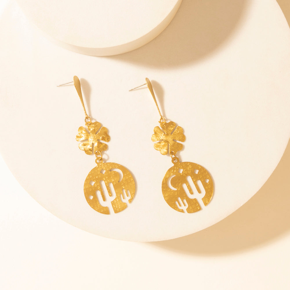 Myra Mojave Moon Earrings in Starshine Gold - PhishStones Products