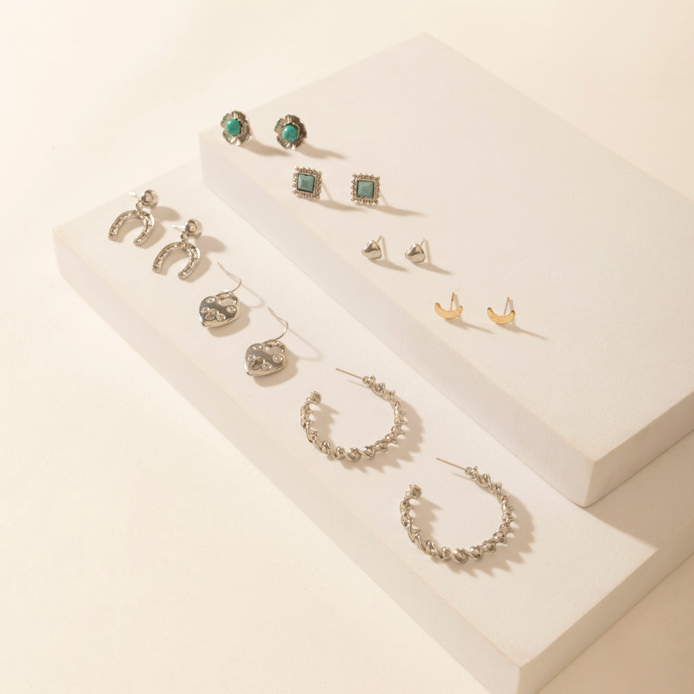 Myra Moonbeam Earrings Set in Silver Shine - PhishStones Products