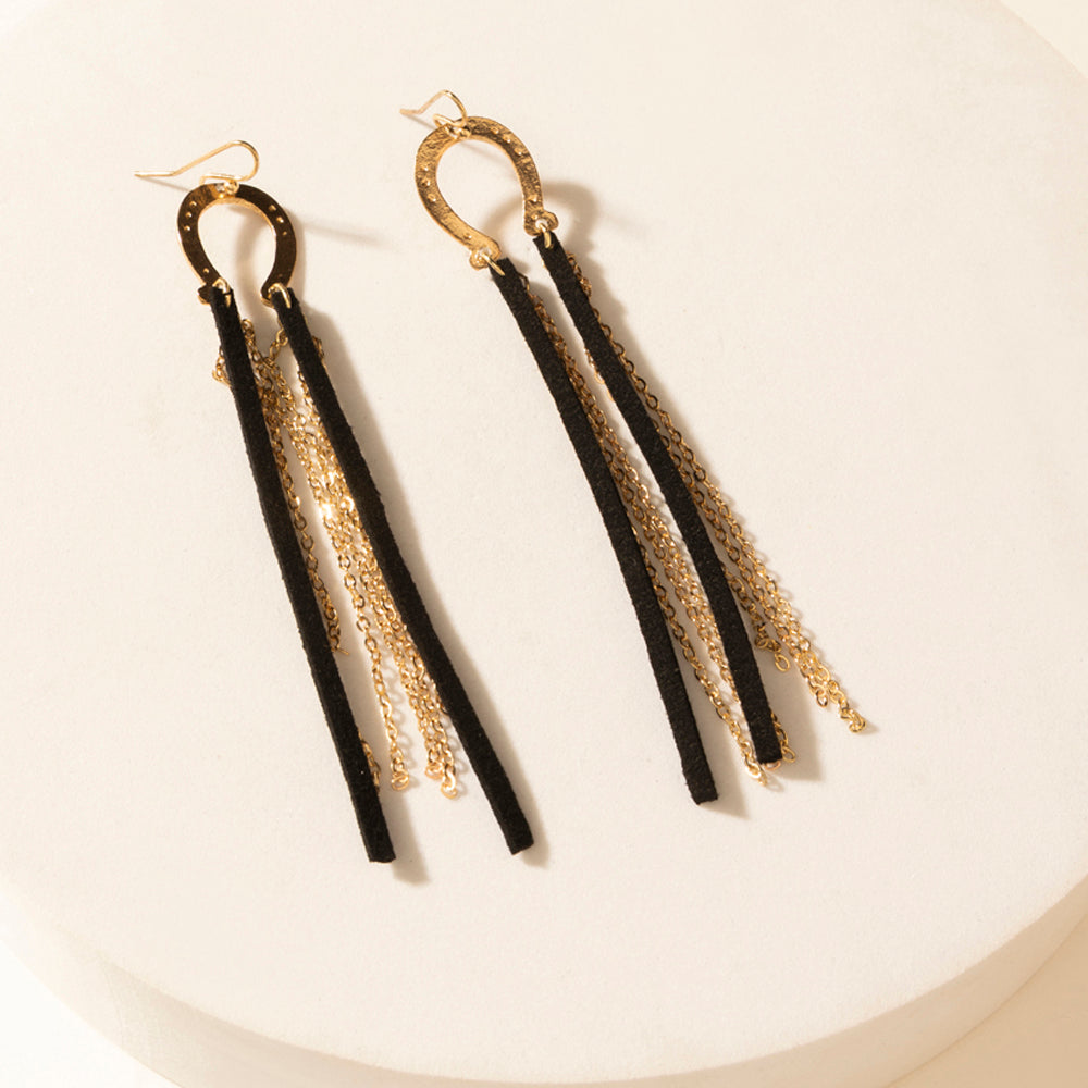Myra Moonshine Dangle Earrings in Brass Glow - PhishStones Products