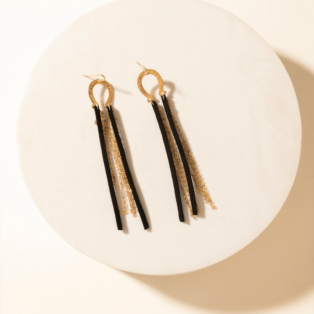 Myra Moonshine Dangle Earrings in Brass Glow - PhishStones Products