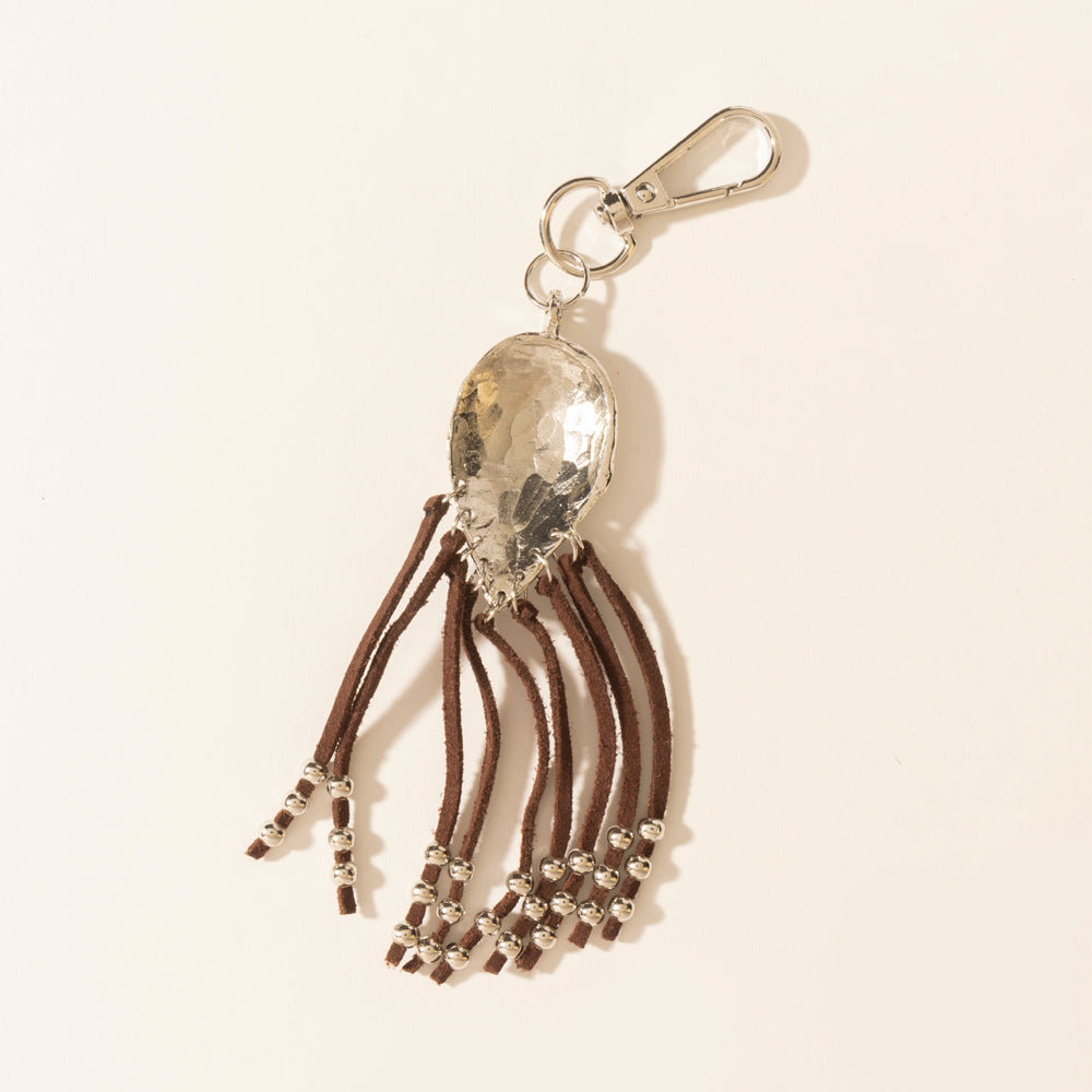 Myra Night Spirit Charm Keychain in Suede Black - PhishStones Products