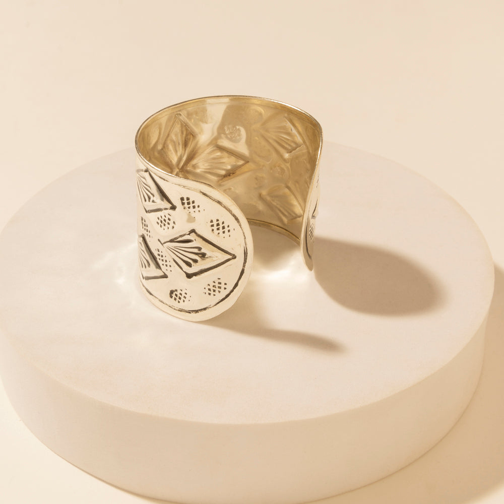 Myra Nomad Glyph Cuff in Mesa Silver - PhishStones Products