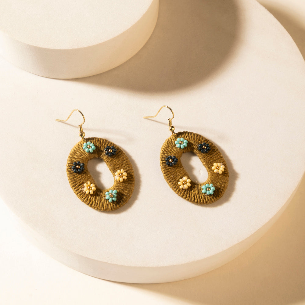 Myra Pasture Posy Oval Earrings in Sand Dune - PhishStones Products