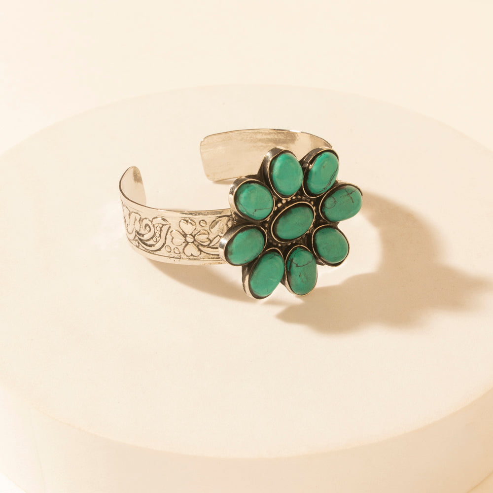 Myra Petalstone Cuff in Steel Blue - PhishStones Products
