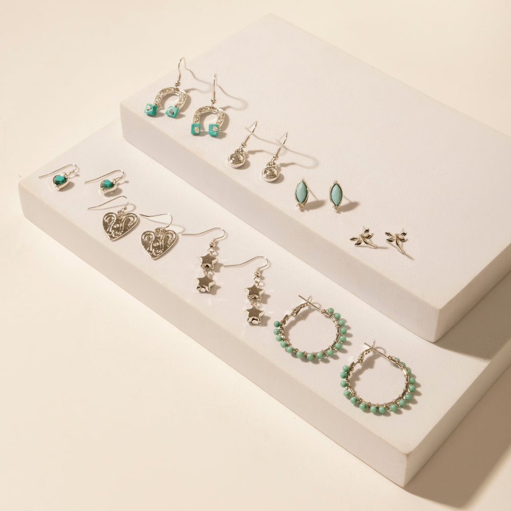 Myra Prairie Trinket Earrings Set in Saddle Silver - PhishStones Products