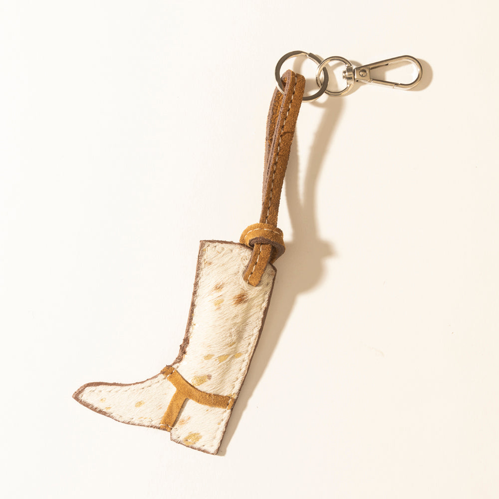 Myra Rustler’s Boot Hairon Keychain in Hay Ivory - PhishStones Products