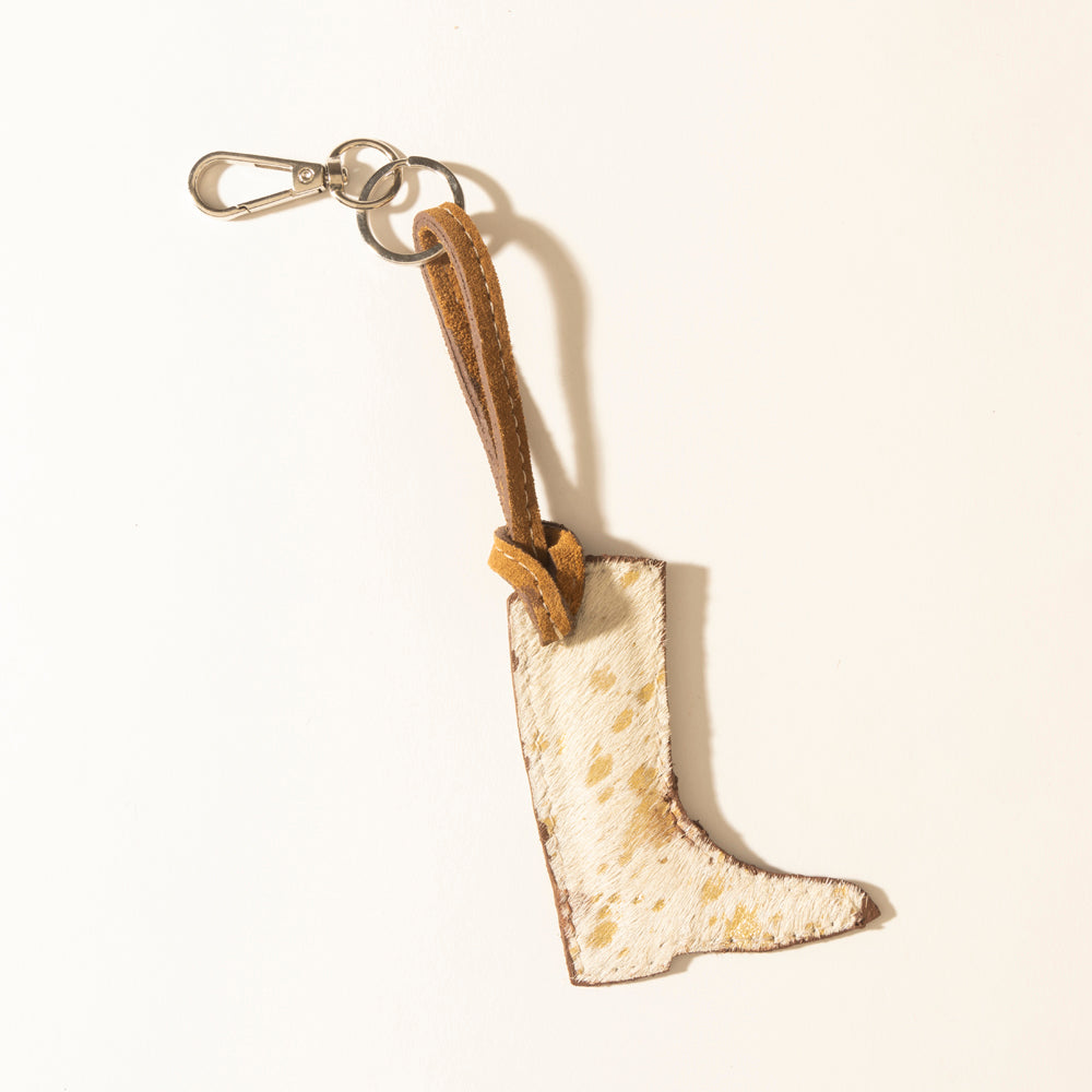 Myra Rustler’s Boot Hairon Keychain in Hay Ivory - PhishStones Products
