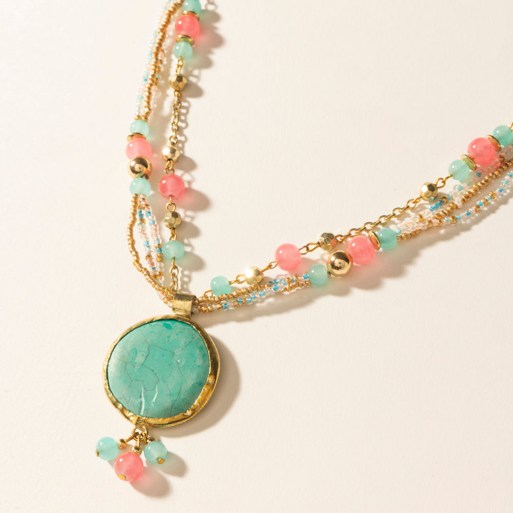 Myra Wild Posy Necklace in Sherbet Sunset - PhishStones Products
