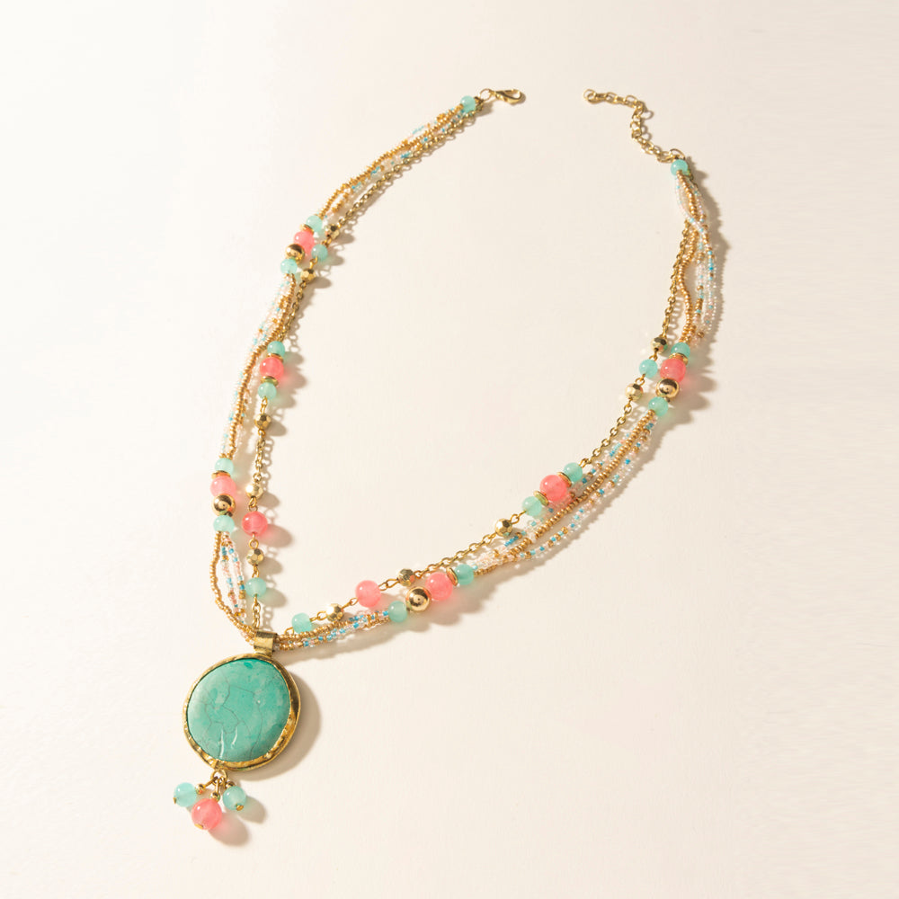Myra Wild Posy Necklace in Sherbet Sunset - PhishStones Products