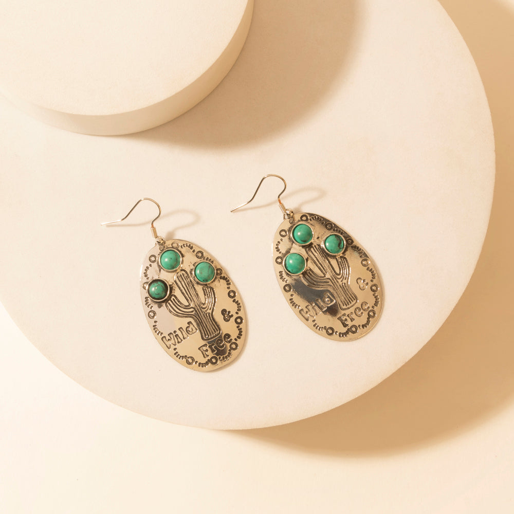 Myra Wild Saguaro Earrings in Moon Silver - PhishStones Products