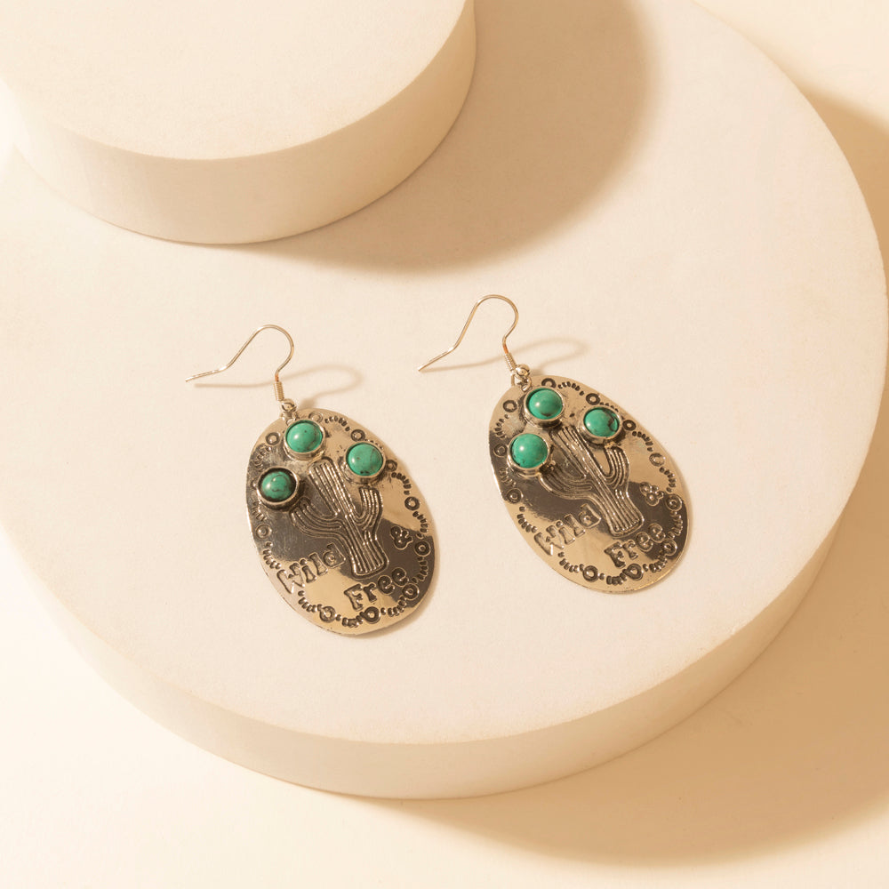 Myra Wild Saguaro Earrings in Moon Silver - PhishStones Products