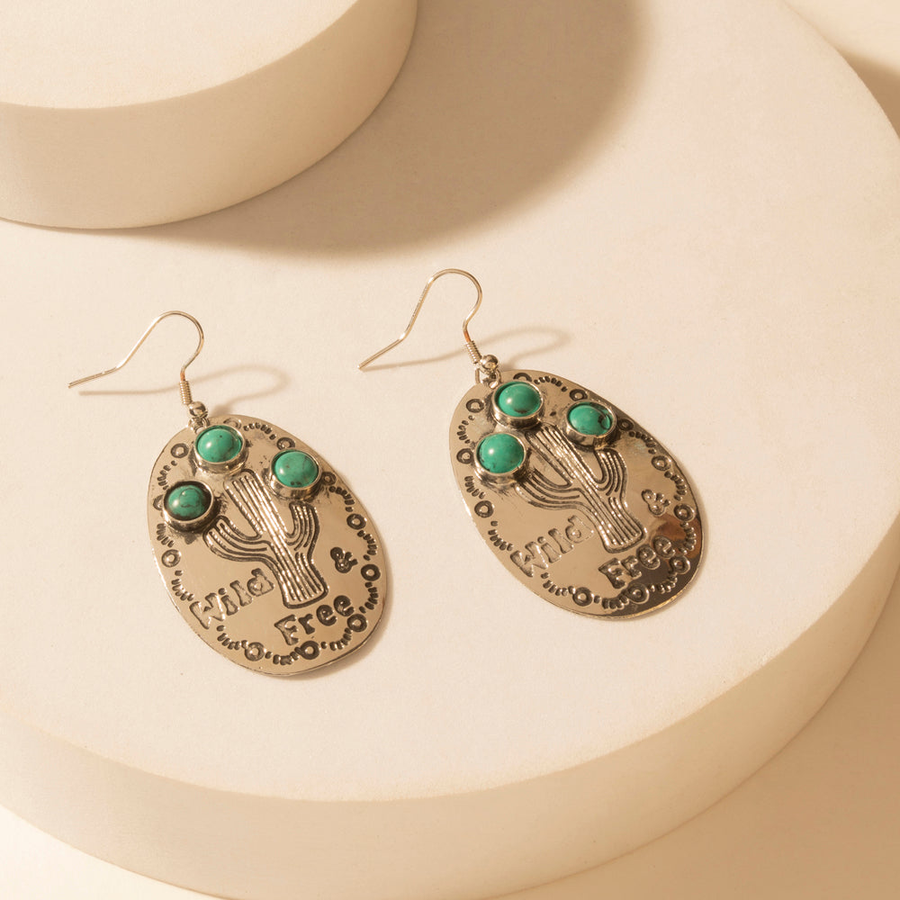 Myra Wild Saguaro Earrings in Moon Silver - PhishStones Products