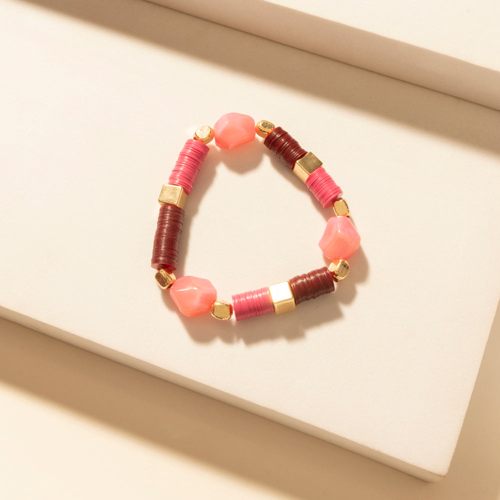 Myra Wildflower Sunshine Stack Bracelet in Carnival Pink - PhishStones Products