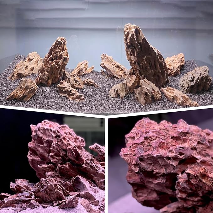 Natural Rock Stone 10LB Fish tank rock for Aquarium Landscaping Models Fish Tank Decoration, Freshwater Planted Aquariums and Amphibian enclosures - 2 - 6 inches - PhishStones Products