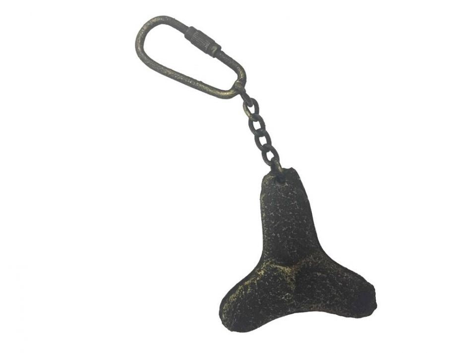 Antique Gold Cast Iron Propeller Key Chain 5""