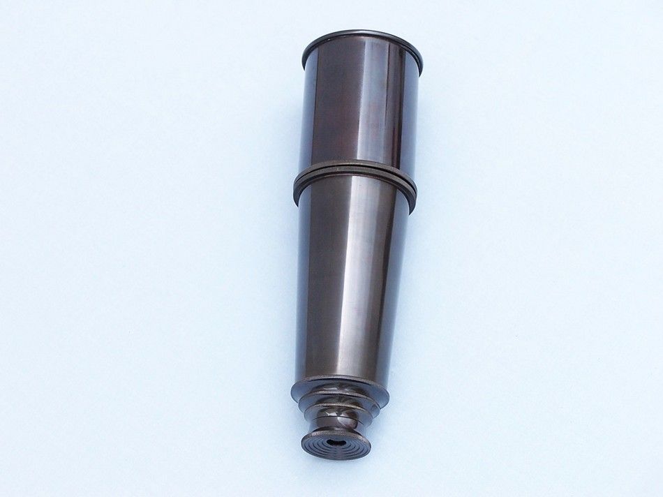 Deluxe Class Oil Rubbed Bronze Antique Admiral's Spyglass Telescope 27"" with Rosewood Box