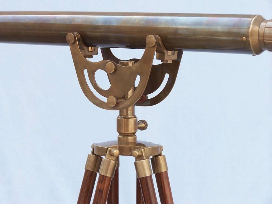 Floor Standing Antique Brass Anchormaster Telescope 65""