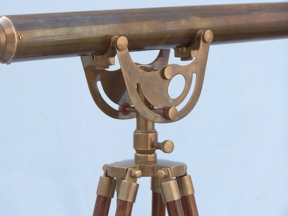 Floor Standing Antique Brass Anchormaster Telescope 65""