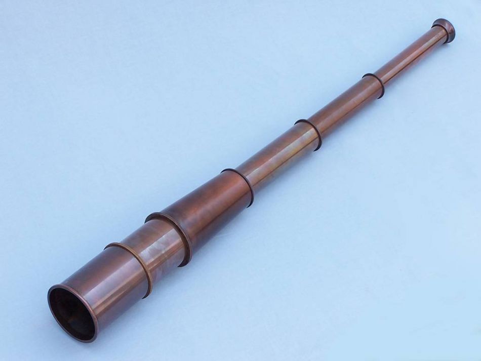Deluxe Class Admiral's Antique Copper Spyglass Telescope With Rosewood Box 27""