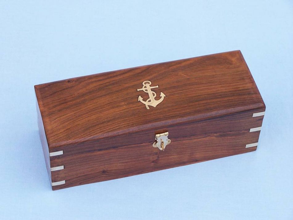 Deluxe Class Admiral's Antique Copper Spyglass Telescope With Rosewood Box 27""