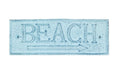 Rustic Dark Blue Whitewashed Cast Iron Beach Sign 9""