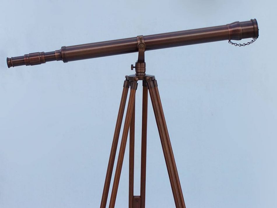 Floor Standing Bronzed Galileo Telescope 65""