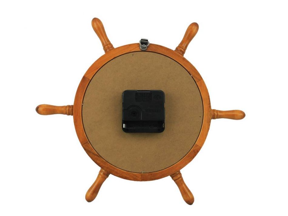 Wooden Ship Wheel Knot Faced Clock 12""