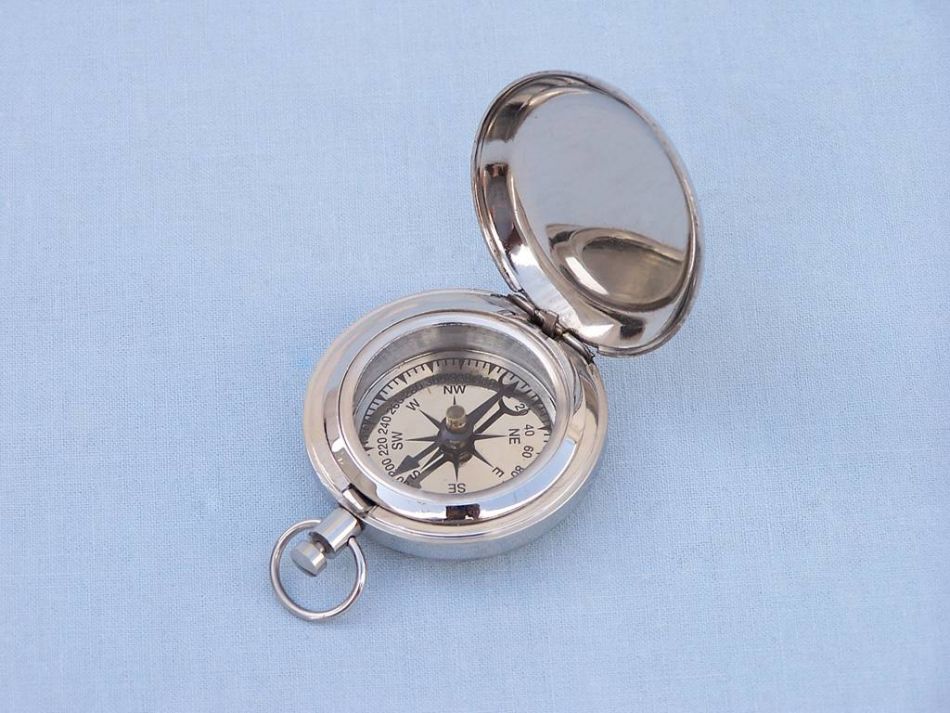Chrome Anchor Scout's Push Button Compass 2""