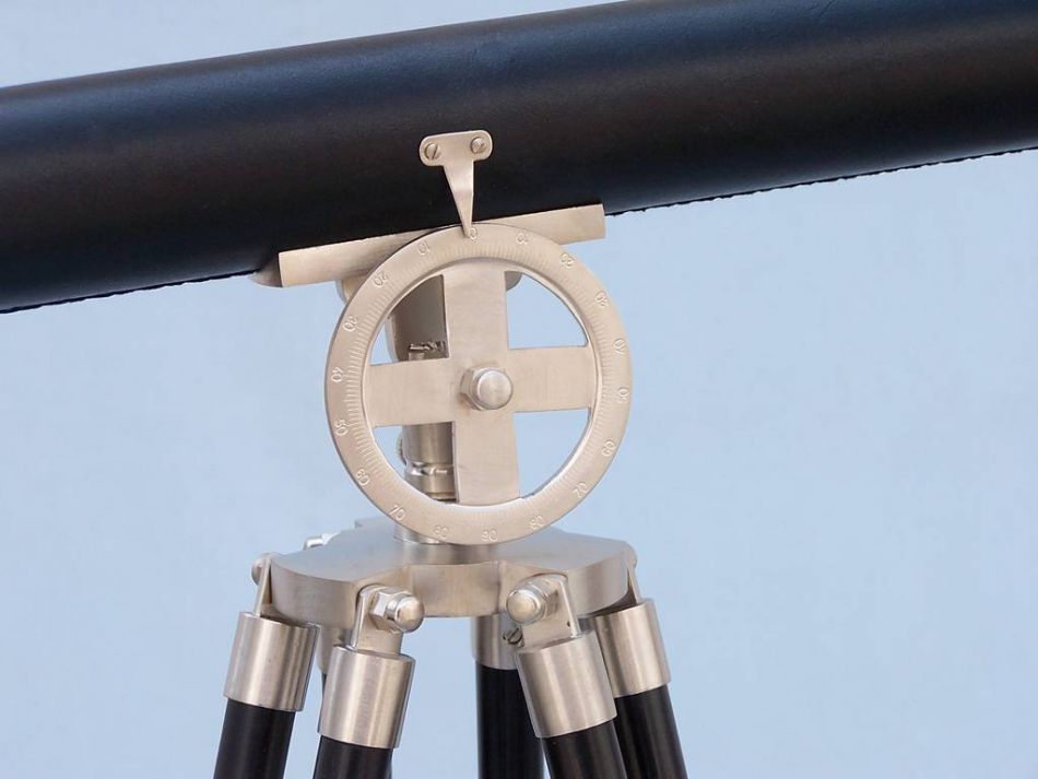 Floor Standing Brushed Nickel With Leather Griffith Astro Telescope 65""