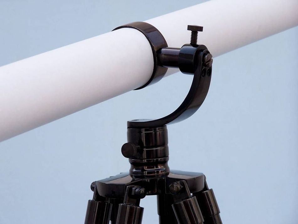 Floor Standing Oil-Rubbed Bronze-White Leather With Black Stand Galileo Telescope 65""