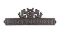 Cast Iron Crews Quarters Sign with Ship Wheel and Anchors 9""