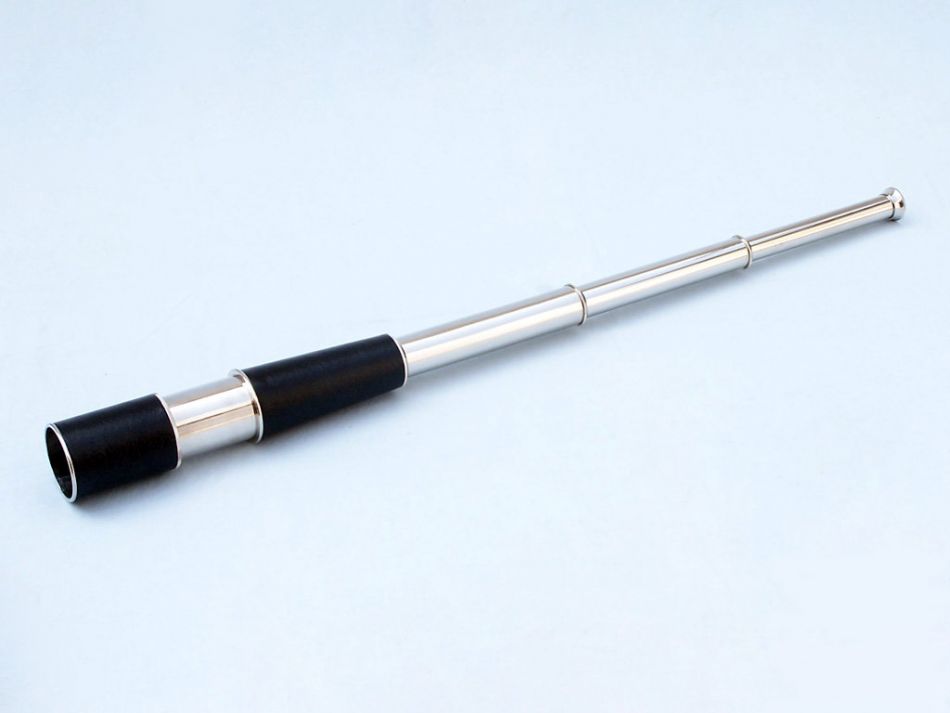 Deluxe Class Hampton Collection Chrome - Leather Spyglass with Black Rosewood Box 36""