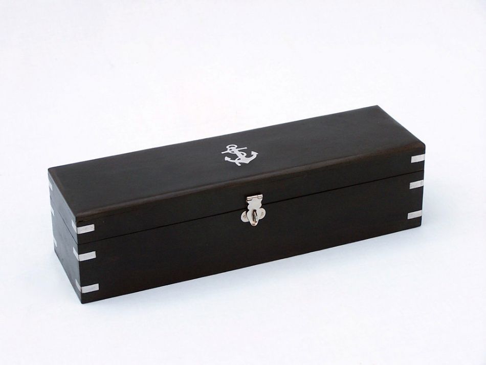 Deluxe Class Hampton Collection Chrome - Leather Spyglass with Black Rosewood Box 36""